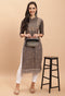 Grey Pure Cambric Cotton Kurti