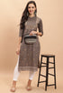 Grey Pure Cambric Cotton Kurti