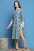Sea Green Pure Cotton Printed Kurti For Women