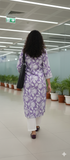 Lavender Pure Cotton Jaipuri Floral Printed Kurti