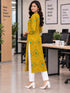 Olive Green Pure Cotton Bandhej Printed Kurti
