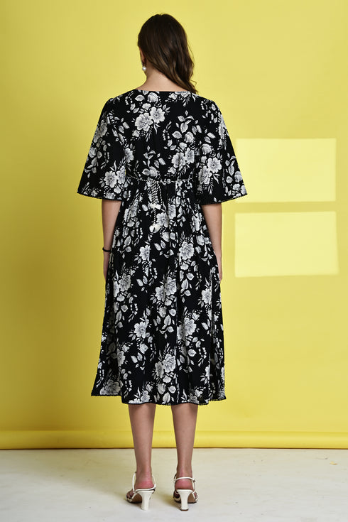 Classic Floral Harmony Pure Cotton Jaipuri Printed Western Dress