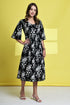 Classic Floral Harmony Pure Cotton Jaipuri Printed Western Dress