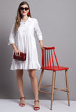 White Pure Cambric Cotton Embroidered Dress