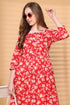 Women Red Pure Cotton Jaipuri Printed Western Dress