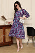 Purple Petal Play Cotton Jaipuri Printed Dress