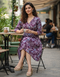 Burgundy Blossom Cotton Jaipuri Printed Dress