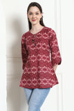 Magenta Cotton Tie Die Printed Tunic