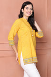 Mustard  Pure Cotton Printed Tunic