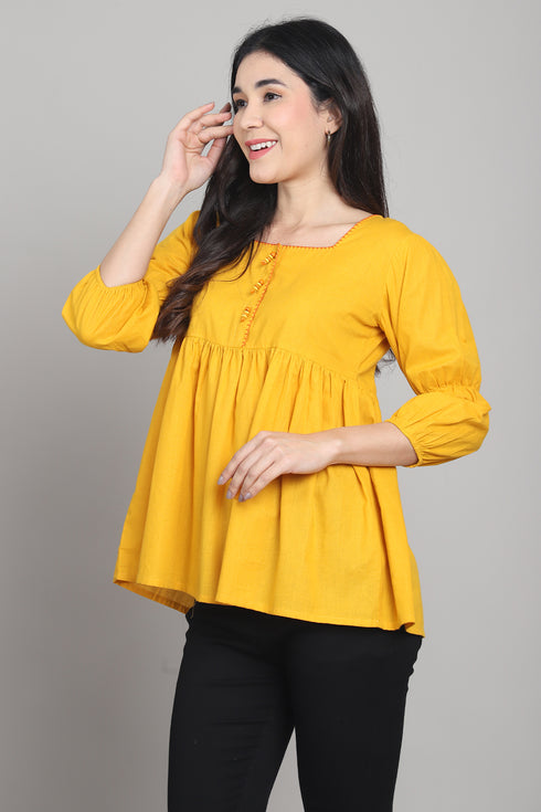 Women Pure Cotton Solid Short Top