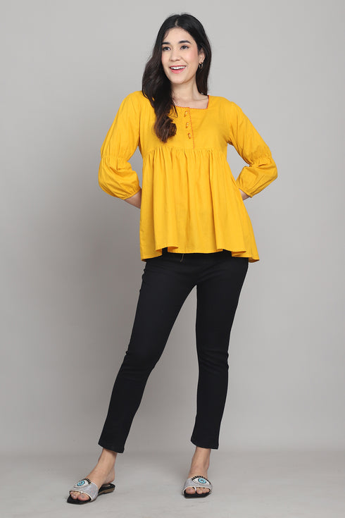 Women Pure Cotton Solid Short Top