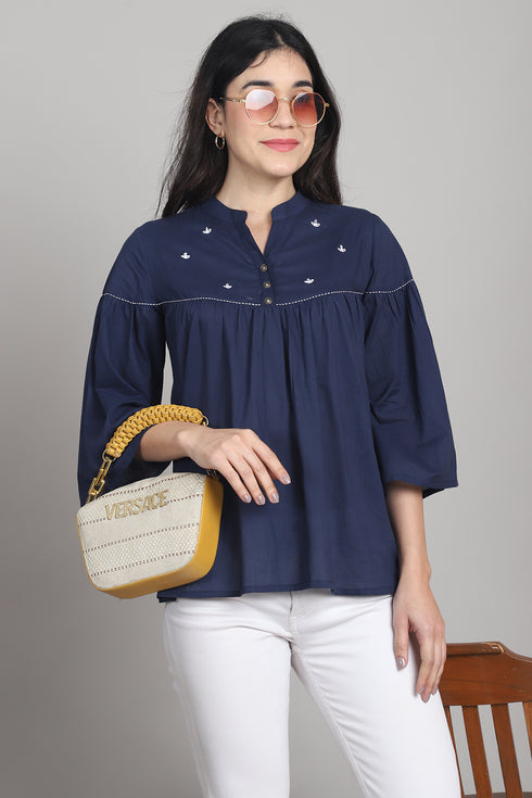 Women Pure Cotton Solid Short Top