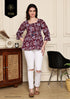 Serene Petal Couture Cotton Jaipuri Printed Short Top