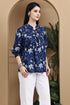 Blue Petal Chic Cotton Jaipuri Printed Short Top