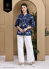 Blue Petal Chic Cotton Jaipuri Printed Short Top