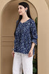 Coastal Floral Chic Cotton Jaipuri Printed Short Top