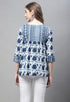 Navy Blue Pure cotton Jaipuri Printed Short Top