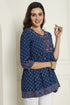 Blue Pure Cotton Jaipuri Printed Short Top
