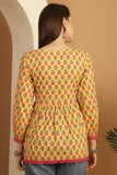 Yellow & Pink Pure Cotton Floral Printed Short Top