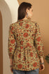 Beige Pure Cotton Floral Printed Short Top