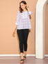 Lavender  Pure Cotton Foil Printed Short Top