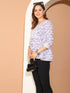 Lavender  Pure Cotton Foil Printed Short Top