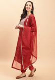 Pure Chanderi Silk With Inner  Embroidered Kurta Set With Dupatta