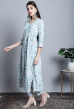 Pure Cotton Jaipuri Printed And Embroidered Kurta Set With Dupatta