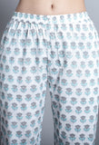 Pure Cotton Jaipuri Printed And Embroidered Kurta Set With Dupatta