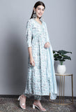 Pure Cotton Jaipuri Printed And Embroidered Kurta Set With Dupatta