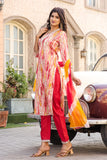 Multicolor Viscose Rayon Embroidered Straight Kurta & Pant With Dupatta