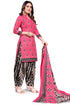 Light Pink Cotton Blend Printed Unstitched Salwar Suit Material