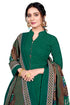 Green Cotton Blend Printed Unstitched Salwar Suit Material