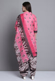 Light Pink Polyester Cotton Printed Salwar Suit with Dupatta