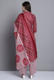 Maroon Polyester Cotton Printed Salwar Suit with Dupatta