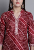 Maroon Polyester Cotton Printed Salwar Suit with Dupatta