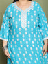 Teal Cotton Blend Printed Plus Size Ready to Wear Patiala Salwar Suit