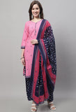 Pink Cotton Printed Salwar Suit