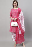 Pink Cotton Printed Salwar Suit