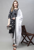 Black Cotton Printed Salwar Suit