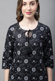 Black Cotton Printed Salwar Suit