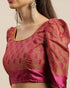 Sku Blue And Wine Kota Silk Jamdani Printed Traditional  Saree With Blouse Piece