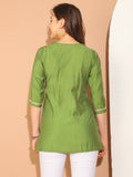 Green Poly Silk Printed Tunic