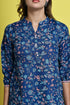 Blue Petal Elegance Cotton Jaipuri Printed Tunic