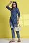 Blue Petal Elegance Cotton Jaipuri Printed Tunic