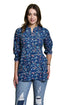 Blue Petal Elegance Cotton Jaipuri Printed Tunic
