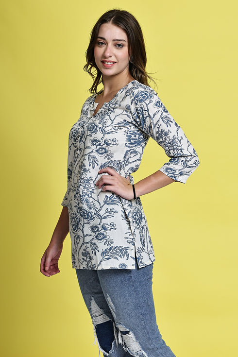Floral Breeze Cotton Jaipuri Printed Tunic