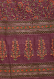 Wine Pure Cambric Cotton Floral Printed Kurta Set With Dupatta
