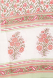 White And Pink Pure Cambric Cotton Floral Printed Kurta Set With Dupatta