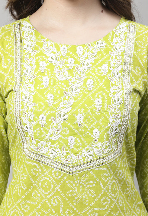 Pure Cotton Zari Weaving And  Embroidered Kurta Set With Dupatta